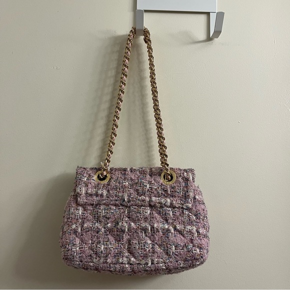 Aldo Boucle Convertible Crossbody Bag Pink Glitter Tweed Purse - Picture 5 of 16
